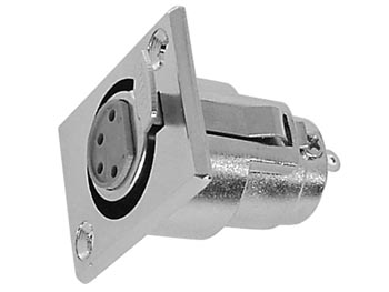 XLR bøsning - 4P hun, nikkel