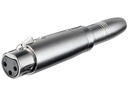 XLR adapter - XLR 3P hun til 6,35mm mono JACK hun