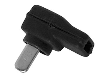 Højttalerstik - 2pol DIN han, 90°, m. loddeben