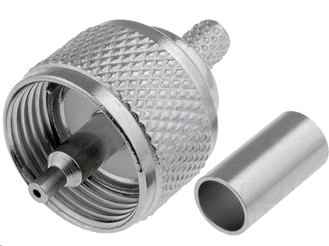 UHF(PL-259) hanstik til RG58/U, Ø5mm (krimptype)