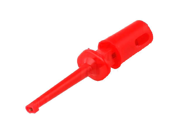 Clip-on prøveklemme - 60Vdc, 40mm, Rød