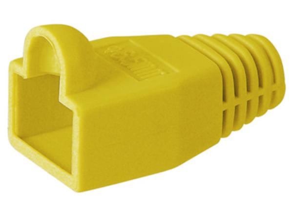 Blød hætte til RJ45 modularstik - 6,5mm, Gul (1 stk.)
