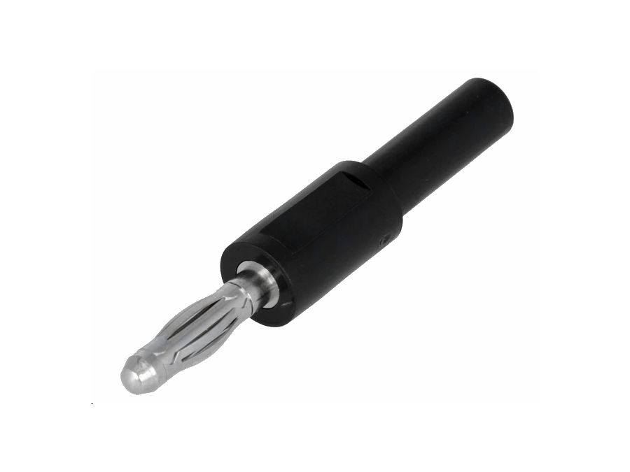 Bananadapter - 4mm han til 2mm hun, Sort