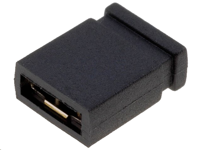 Mini jumper - 2,54mm hulafstand, 1 x 2 lukket, Sort