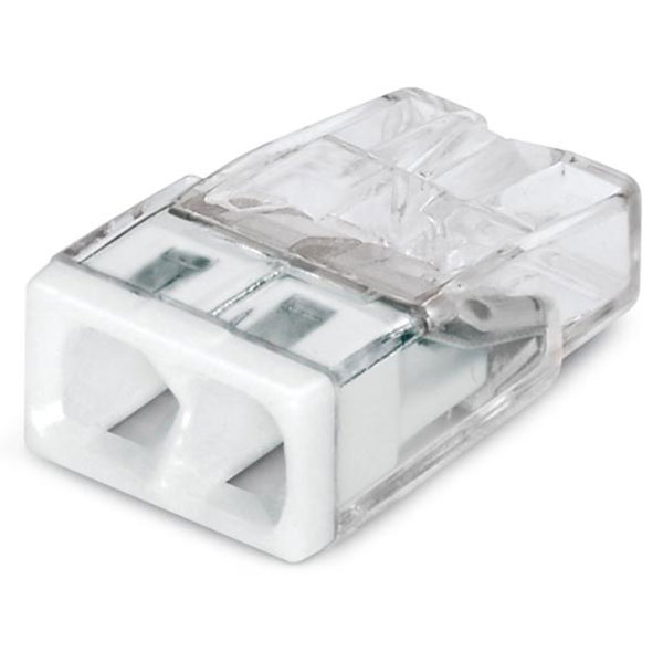 Skrueløs klemme 2x0,5-2,5mm² hvid - 1 stk.