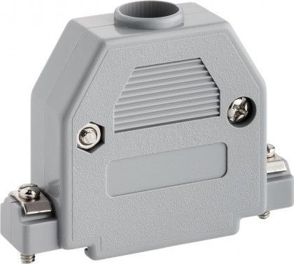 Hus for D-SUB - 25pol (og 44pol HD), Grå plast