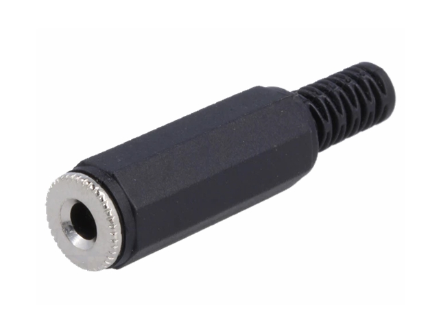 JACK forlænger - 3,5mm mono hun, Sort plast