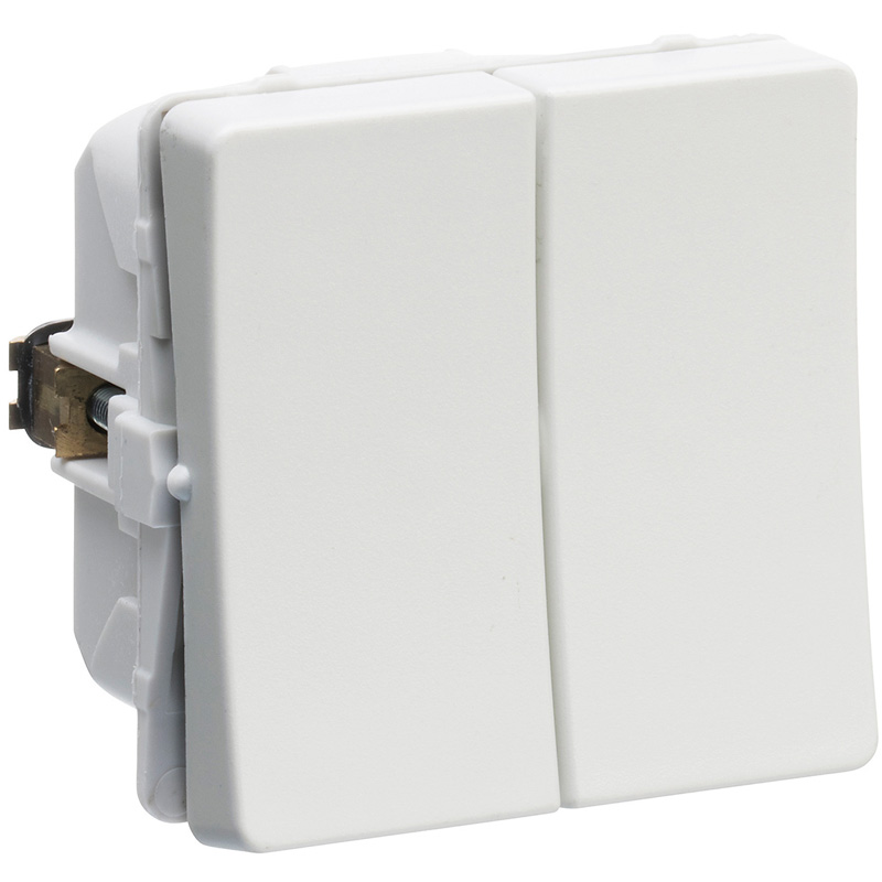 LK Fuga krone afbryder 16A - lysegrå