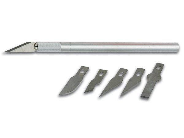 Skalpelkniv m. 5 ekstra blade
