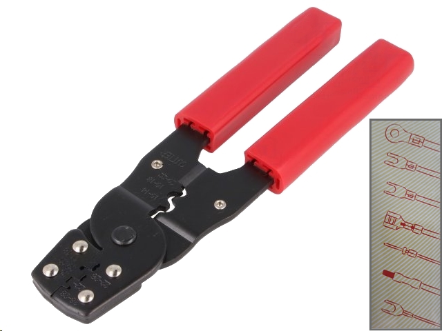 Krimptang til uisolerede kontaktben - 0,08-6mm² (AWG 28-10)