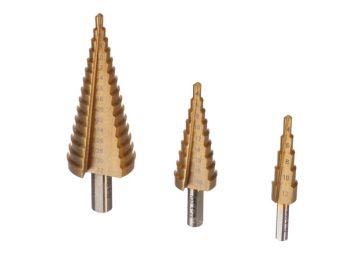 HSS pladeborsæt - 4-32mm trappebor (3 dele)