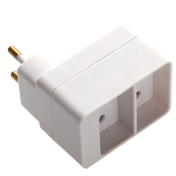 Forgreningsled børnesikret hvid, 2 flade stik