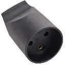 Forlængerled rund m/jord sort