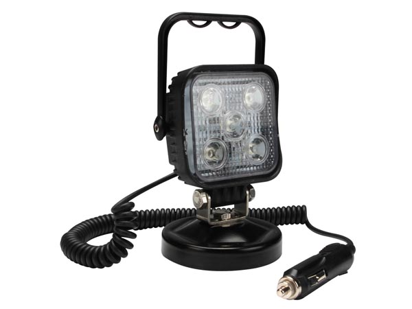 LED projektør m. magnetfod - 12-24V / 15W, Neutral hvid