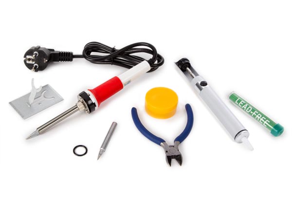 Elektronik loddekolbesæt (inkl. tang, tinsuger og tin)