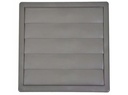Ventilationsrist m. lukkespjæld - 170x170mm Ø150mm, Grå