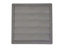 Ventilationsrist m. lukkespjæld - 170x170mm Ø100mm, Grå