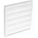 Ventilationsrist m. lukkespjæld - 170x170mm Ø125mm, Hvid