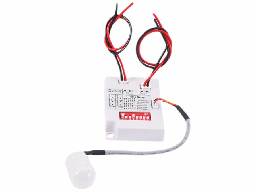 PIR bevægelsessensor - 12-24Vdc, 140°, Mini til indbygn.