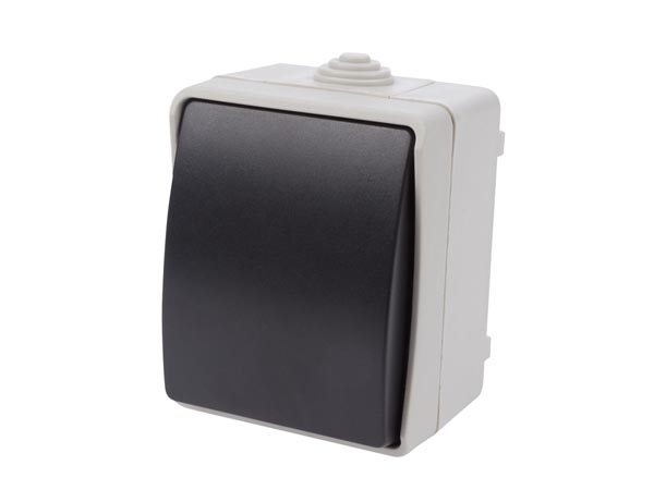 Udendørs strømkontakt - 1 x afbryder, 2P, 250V / 10A (IP54)
