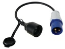CEE adapterkabel - CEE han til Pin-Earth hun, 3G2.5 (40cm)