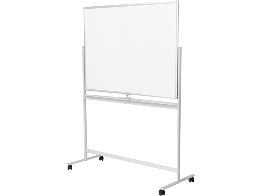 Magnetisk whiteboard - 2-sidet, alu.ramme, hjul (120 x 80cm)