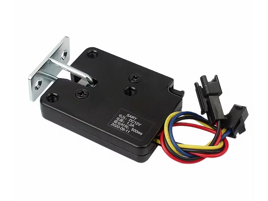 Elektronisk skabslås m. elektrisk udløser -12V, 50x40x10mm