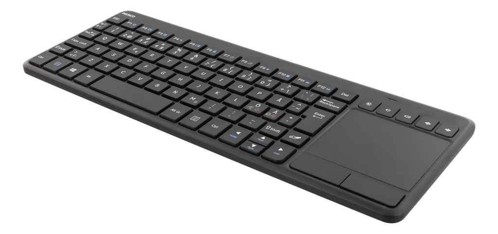 Trådløs mini-tastatur m. touchpad - Nordic (med ÆØÅ)