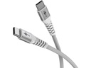 USB-C til USB-C Supersoft PD Tekstilkabel, 3A, Hvid (1m)