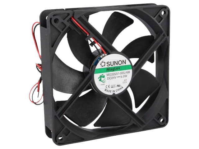 DC blæser - 120x120x25mm 24Vdc / 5W, Vapo, 2 ledn.