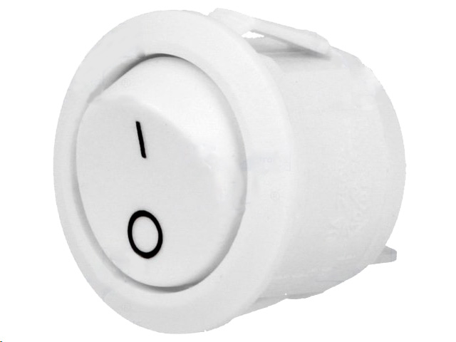 Vippekontakt - 1P OFF-ON, 10A/250V, Hvid (Ø20,2mm)