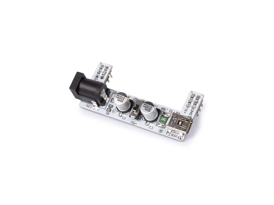 Breadboard strømforsyningsmodul - 3,3/5V, 500mA, mini USB