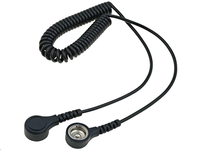 ESD spiralkabel m. 2 x Ø10mm clips (1,5m)