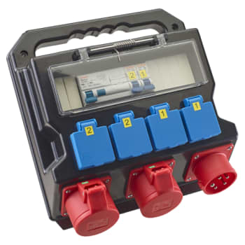 Byggepladstavle 16A 4x230V DK stik