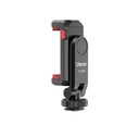Smartphone holder m. mikrofon-mount, 1/4" tripod-gevind Sort