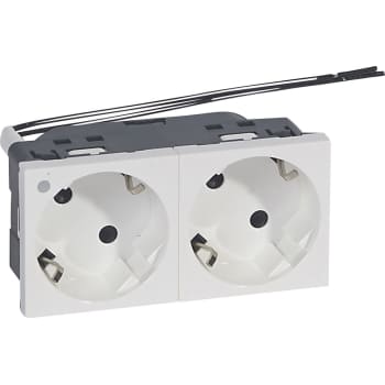 SCHUKO stikkontakt dobbelt hvid med lampe 230V 2X2P+J