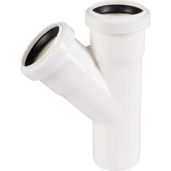 50 x 50 mm x 45° Grenrør afløb hvid PP