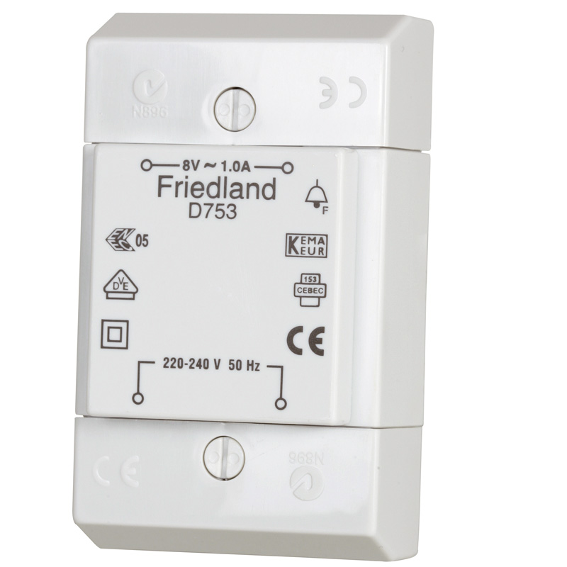 Friedland transformer 8V 753 vægmontering