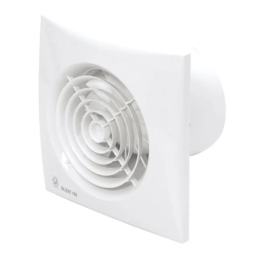 Ventilator Silent 100CZ m. kontraspjæld, aut. lukke og kugleleje