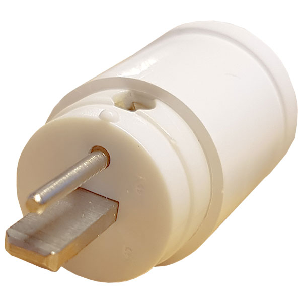 Højttalerstik, 2 pol - Han - Hvid - 2 stk.