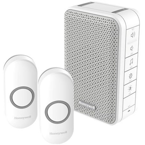 Trådløs ringeklokke m. 6 toner inkl. 2 dørtryk hvid