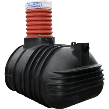 Wavin 2300 l 3-kammertank til nedsivning med Grundfos pumpe, 5PE