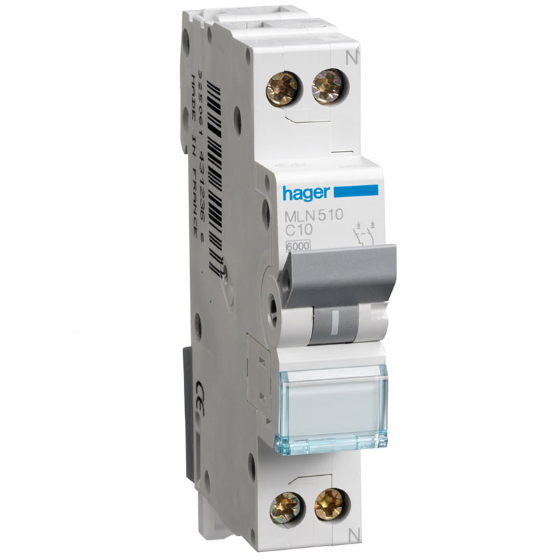Automatsikring 10A 1P+N C 6kA 1M