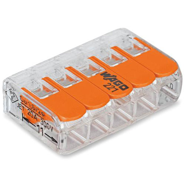 Skrueløs samlemuffe 5-leder - 1 stk.