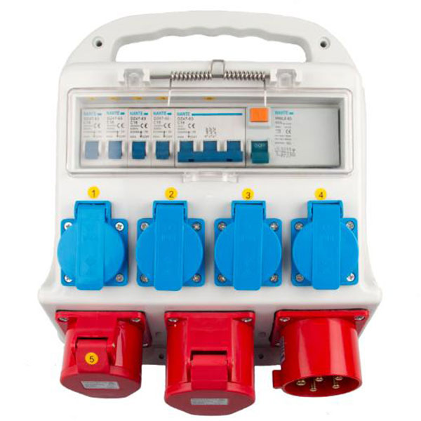 Byggepladstavle kompakt 32A, 6 udtag
