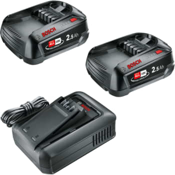 Bosch batterisæt 18 V 2 x 2,5 Ah, med lader AL18V-44
