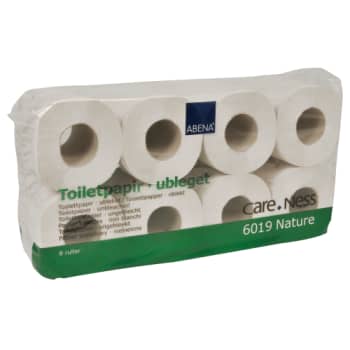 Abena Care-Ness basis toiletpapir, 2-lags, Ø11,5 cm, 8 rl