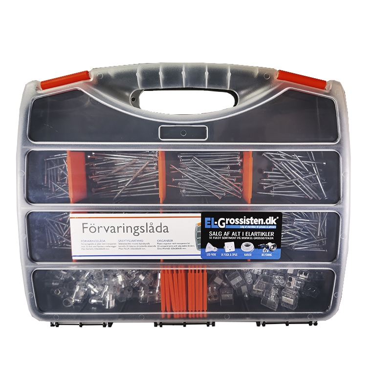 Sortimentskasse med afbryderskruer og samlemuffer