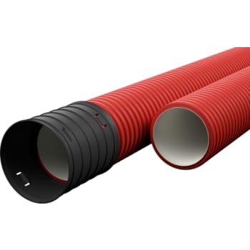 EVOCAB HARD 50/40 mm PE-kabelrør m/muffe, korr./glat, 6 m, rød (Sælges kun i hele længder)