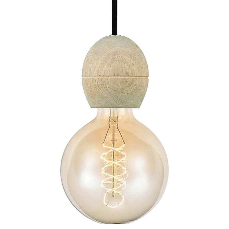 Light E27 fatningssæt i lyst træ